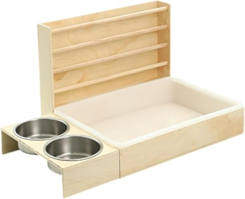 pistro Kaninchen Heu-Futterstation 3-in-1 Holz Interaktives Käfig Zubehör mit Heu Halter, Feeder Toilette und Futternäpfe für Meerschweinchen, Kaninchen, Hamster und Chinchillas pistro Kaninchen Heu-Futterstation 3-in-1 Holz Interaktives Käfig Zubehör mit Heu Halter, Feeder Toilette und Futternäpfe für Meerschweinchen, Kaninchen, Hamster und Chinchillas von pistro