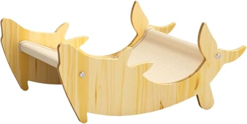 pistro Katzen-Hundesessel – Erhöhtes Haustierbett mit kratzfestem Design, stabilem Holzrahmen und Sisal-Pad für Katzen, kleine Hunde, Kaninchen von pistro