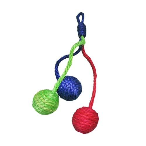 pistro Katzenspielzeug, Sisalseil-Ball, umweltfreundlich, selbstspielend, bissfest und verschleißfest, interaktives Spielzeug, Katzenseil-Ball zum Aufhängen, zufällige Farbe pistro Katzenspielzeug, Sisalseil-Ball, umweltfreundlich, selbstspielend, bissfest und verschleißfest, interaktives Spielzeug, Katzenseil-Ball zum Aufhängen, zufällige Farbe von pistro