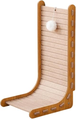 pistro Kratzbaum & Schleifkrallenmatte - Kratzmatte aus Holz, Filzlounge für Katzen, verhindert Möbelschäden, Haustier-Ruhenest, Heimdekoration, Geschenk für Katzen (Beige) von pistro