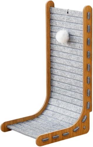 pistro Kratzbaum & Schleifkrallenmatte - Kratzmatte aus Holz, Filzlounge für Katzen, verhindert Möbelschäden, Haustier-Ruhenest, Heimdekoration, Geschenk für Katzen (Grau) von pistro