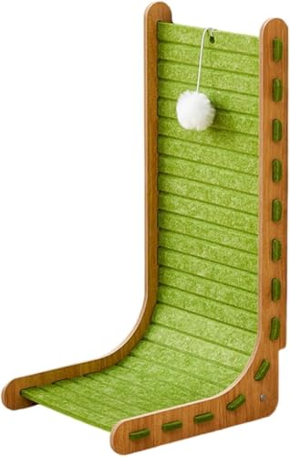 pistro Kratzbaum & Schleifkrallenmatte - Kratzmatte aus Holz, Filzlounge für Katzen, verhindert Möbelschäden, Haustier-Ruhenest, Heimdekoration, Geschenk für Katzen (Grün) von pistro