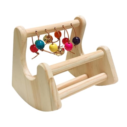 pistro Papageien-Schaukelständer Sitzstange – Holz-Vogelspielständer Aktivitätszentrum für Aras, Sittiche, Nymphensittiche und Unzertrennliche – Stabiles & kompaktes Papageien-Spielzeug von pistro