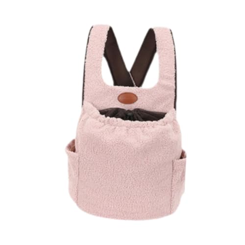 pistro Tragerucksack für kleine Hunde & Katzen - Verstellbare Hundetragetasche für Spaziergänge, Wandern, Outdoor-Reisen, bequemer und atmungsaktiver Wildleder-Haustierrucksack mit Seitentasche (Rosa) von pistro