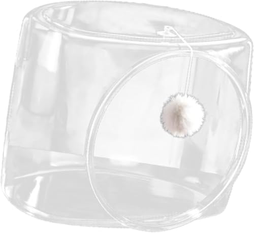 pistro Transparentes Kapsel-Katzenbett - Quadratisches PETG-Katzenhaus-Aktivitätszentrum, Stabiles Haustierbett für Katzen, Waschbares Katzenschlafbett mit glatten Kanten (Quadratischer Katzenball) von pistro