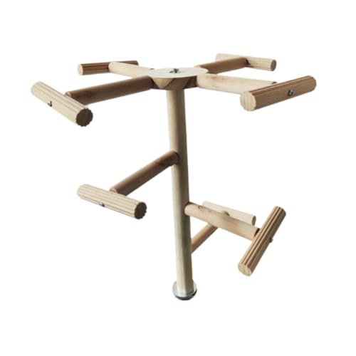 pistro Vogel Drehbar Sitzstange Spielzeug mit Kugellagern - Papageienständer aus Holz für Wellensittiche, kleine Sittiche, Nymphensittiche & Unzertrennliche - Vogelkäfig Zubehör, lustiges von pistro