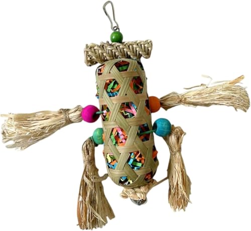 pistro Vogelkäfig Hängespielzeug für kleine Vögel, Bambus Papagei Kauspielzeug für Nymphensittiche, Kanarienvögel, Conures, Graupapagei und mehr von pistro