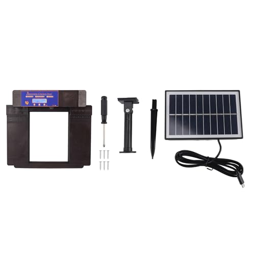 Automatischer Hühnerkoop -Türöffner Anti -Pinch IP45 wasserdichtes Solarporte -Geflügelstallentür mit Timer (Dunkelbraun) von plplaaoo