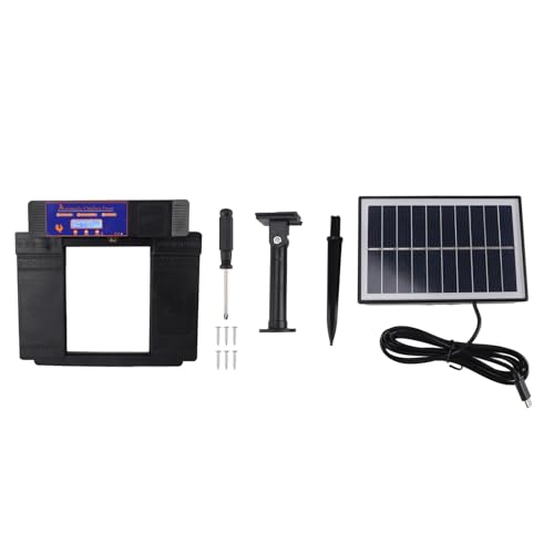 Automatischer Hühnerkoop -Türöffner Anti -Pinch IP45 wasserdichtes Solarporte -Geflügelstallentür mit Timer (Schwarz) von plplaaoo