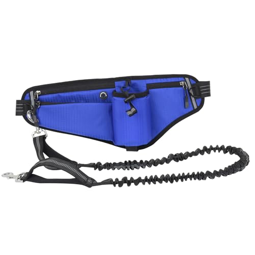 Hände Hundeleine Taille Pack wasserfeste Nacht reflektierend große Kapazität für Hundegasse Wanderwander (Blau) von plplaaoo