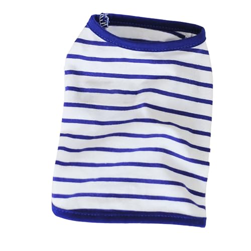 Sommerweste für Hunde, modisch, süß, mit blauem Streifenmuster, dünn, atmungsaktiv, bequem, ärmellos, Hundeshirts für Hunde, Welpen, Katzen (XL) von plplaaoo