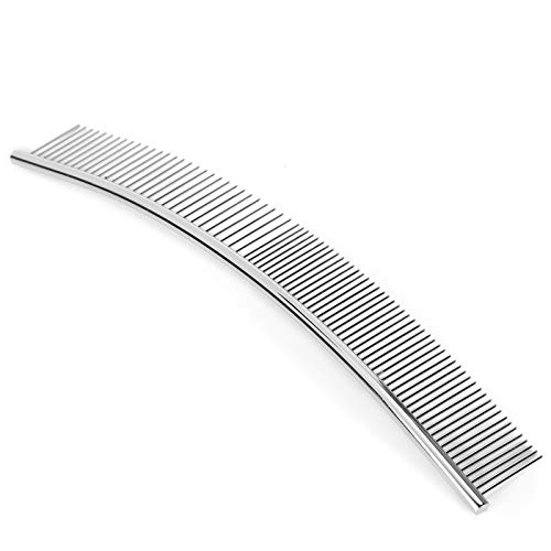 plplaaoo Premium Hunde Gebogener Kamm Edelstahl Haustier Fellpflege Werkzeug Halb Dünn Halb Dichte Design Öffnen Knoten Kamm mit Haarentfernung Bürste Optimal für die Haustierpflege plplaaoo Premium Hunde Gebogener Kamm Edelstahl Haustier Fellpflege Werkzeug Halb Dünn Halb Dichte Design Öffnen Knoten Kamm mit Haarentfernung Bürste Optimal für die Haustierpflege von plplaaoo