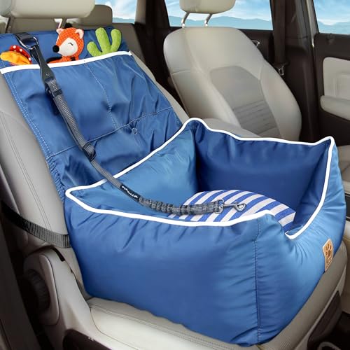 Pmpete Autositz für kleine Hunde – wasserdichte Autositze für kleine/mittelgroße Hunde, Haustiersitz mit Clip-On-Leine für Reisetasche, Booster-Bett, einzigartiges Blau Pmpete Autositz für kleine Hunde – wasserdichte Autositze für kleine/mittelgroße Hunde, Haustiersitz mit Clip-On-Leine für Reisetasche, Booster-Bett, einzigartiges Blau von pmpete