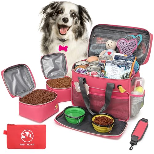 pmpete Multifunktionale Haustier-Reisetasche, ideal für Wochenausflüge/Übernachtungen, Reisezubehör für Katzen und Hunde, mit Wickeltaschen-Stil und Mehreren Taschen pmpete Multifunktionale Haustier-Reisetasche, ideal für Wochenausflüge/Übernachtungen, Reisezubehör für Katzen und Hunde, mit Wickeltaschen-Stil und Mehreren Taschen von pmpete