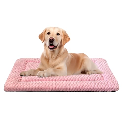 Hundebett-Matte, weich, langlebig, waschbar, rutschfest, für Hunde und Katzen, wendbar, Rosa, Größe M (76,2 x 50,8 x 3,8 cm) von pobopobo