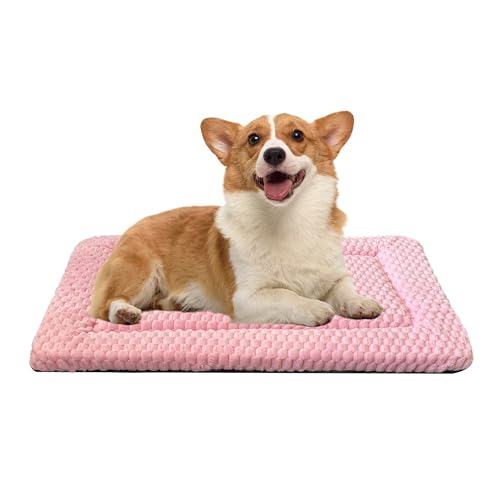 Hundebett-Matte, weich, langlebig, waschbar, rutschfest, für Hunde und Katzen, wendbar, Rosa, Größe S (61 x 45,7 x 3,8 cm) von pobopobo