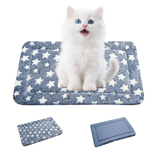Hundebett-Matte für Hundekäfige, weiche Hundehütten-Pad, strapazierfähige Komfortmatte für Hunde und Katzen, Heim- und Kistengebrauch (Marineblau, 45,7 x 35,6 x 3,8 cm) von pobopobo