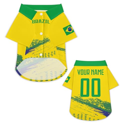 Personalisierbares Hundetrikot mit Name & Nummer – Fußballtrikot im Nationalstil für Hunde & Katzen, XS–6XL – Individuelle Hundekleidung für kleine große Haustiere, Geschenk für Tierliebhaber & Fans Personalisierbares Hundetrikot mit Name & Nummer – Fußballtrikot im Nationalstil für Hunde & Katzen, XS–6XL – Individuelle Hundekleidung für kleine große Haustiere, Geschenk für Tierliebhaber & Fans von pod4hockey