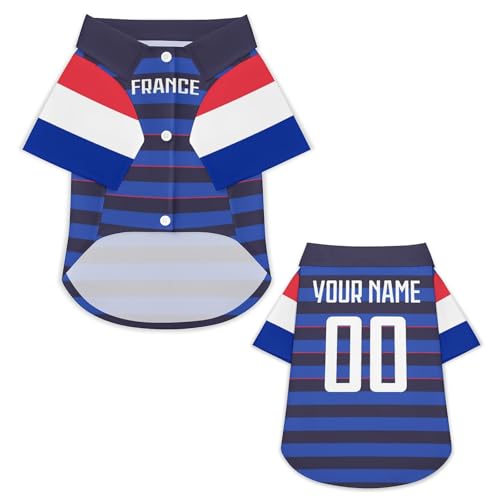 Personalisierbares Hundetrikot mit Name & Nummer – Fußballtrikot im Nationalstil für Hunde & Katzen, XS–6XL – Individuelle Hundekleidung für kleine große Haustiere, Geschenk für Tierliebhaber & Fans Personalisierbares Hundetrikot mit Name & Nummer – Fußballtrikot im Nationalstil für Hunde & Katzen, XS–6XL – Individuelle Hundekleidung für kleine große Haustiere, Geschenk für Tierliebhaber & Fans von pod4hockey