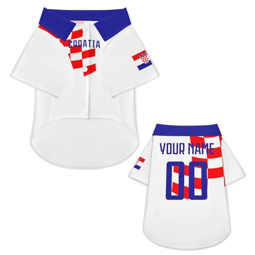 Personalisierbares Hundetrikot mit Name & Nummer – Fußballtrikot im Nationalstil für Hunde & Katzen, XS–6XL – Individuelle Hundekleidung für kleine große Haustiere, Geschenk für Tierliebhaber & Fans Personalisierbares Hundetrikot mit Name & Nummer – Fußballtrikot im Nationalstil für Hunde & Katzen, XS–6XL – Individuelle Hundekleidung für kleine große Haustiere, Geschenk für Tierliebhaber & Fans von pod4hockey