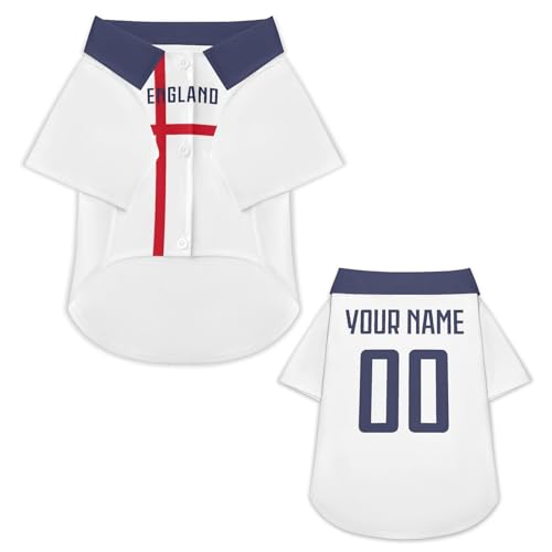Personalisierbares Hundetrikot mit Name & Nummer – Fußballtrikot im Nationalstil für Hunde & Katzen, XS–6XL – Individuelle Hundekleidung für kleine große Haustiere, Geschenk für Tierliebhaber & Fans Personalisierbares Hundetrikot mit Name & Nummer – Fußballtrikot im Nationalstil für Hunde & Katzen, XS–6XL – Individuelle Hundekleidung für kleine große Haustiere, Geschenk für Tierliebhaber & Fans von pod4hockey