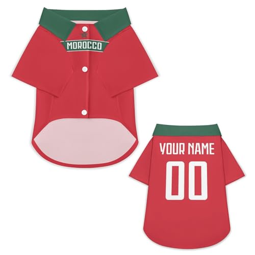 Personalisierbares Hundetrikot mit Name & Nummer – Fußballtrikot im Nationalstil für Hunde & Katzen, XS–6XL – Individuelle Hundekleidung für kleine große Haustiere, Geschenk für Tierliebhaber & Fans Personalisierbares Hundetrikot mit Name & Nummer – Fußballtrikot im Nationalstil für Hunde & Katzen, XS–6XL – Individuelle Hundekleidung für kleine große Haustiere, Geschenk für Tierliebhaber & Fans von pod4hockey