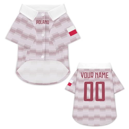 Personalisierbares Hundetrikot mit Name & Nummer – Fußballtrikot im Nationalstil für Hunde & Katzen, XS–6XL – Individuelle Hundekleidung für kleine große Haustiere, Geschenk für Tierliebhaber & Fans Personalisierbares Hundetrikot mit Name & Nummer – Fußballtrikot im Nationalstil für Hunde & Katzen, XS–6XL – Individuelle Hundekleidung für kleine große Haustiere, Geschenk für Tierliebhaber & Fans von pod4hockey