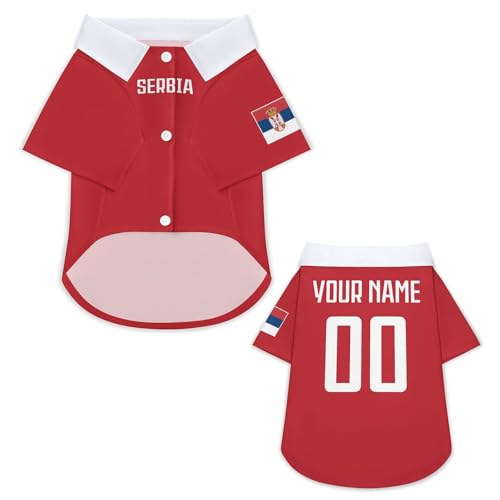 Personalisierbares Hundetrikot mit Name & Nummer – Fußballtrikot im Nationalstil für Hunde & Katzen, XS–6XL – Individuelle Hundekleidung für kleine große Haustiere, Geschenk für Tierliebhaber & Fans Personalisierbares Hundetrikot mit Name & Nummer – Fußballtrikot im Nationalstil für Hunde & Katzen, XS–6XL – Individuelle Hundekleidung für kleine große Haustiere, Geschenk für Tierliebhaber & Fans von pod4hockey