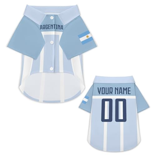 Personalisierbares Hundetrikot mit Name & Nummer – Fußballtrikot im Nationalstil für Hunde & Katzen, XS–6XL – Individuelle Hundekleidung für kleine große Haustiere, Geschenk für Tierliebhaber & Fans Personalisierbares Hundetrikot mit Name & Nummer – Fußballtrikot im Nationalstil für Hunde & Katzen, XS–6XL – Individuelle Hundekleidung für kleine große Haustiere, Geschenk für Tierliebhaber & Fans von pod4hockey