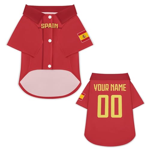 Personalisierbares Hundetrikot mit Name & Nummer – Fußballtrikot im Nationalstil für Hunde & Katzen, XS–6XL – Individuelle Hundekleidung für kleine große Haustiere, Geschenk für Tierliebhaber & Fans Personalisierbares Hundetrikot mit Name & Nummer – Fußballtrikot im Nationalstil für Hunde & Katzen, XS–6XL – Individuelle Hundekleidung für kleine große Haustiere, Geschenk für Tierliebhaber & Fans von pod4hockey
