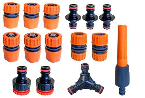 Schlauchverbinder 1/2 Zoll Satz, Gartenschlauch Anschluss 1/2" Satz, Doppelstecker, Schlauchkupplung Set, Gartenschlauch Verbinder, Schlauchanschluss, Wasserschlauch Anschluss - 15 Stk. Schlauchverbinder 1/2 Zoll Satz, Gartenschlauch Anschluss 1/2" Satz, Doppelstecker, Schlauchkupplung Set, Gartenschlauch Verbinder, Schlauchanschluss, Wasserschlauch Anschluss - 15 Stk. von pokm toolsmarket