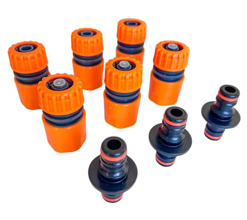 Schlauchverbinder 1/2 Zoll Satz, Gartenschlauch Anschluss 1/2" Satz, Doppelstecker, Schlauchkupplung Set, Gartenschlauch Verbinder, Schlauchanschluss, Wasserschlauch Anschluss - 9 Stk. Schlauchverbinder 1/2 Zoll Satz, Gartenschlauch Anschluss 1/2" Satz, Doppelstecker, Schlauchkupplung Set, Gartenschlauch Verbinder, Schlauchanschluss, Wasserschlauch Anschluss - 9 Stk. von pokm toolsmarket