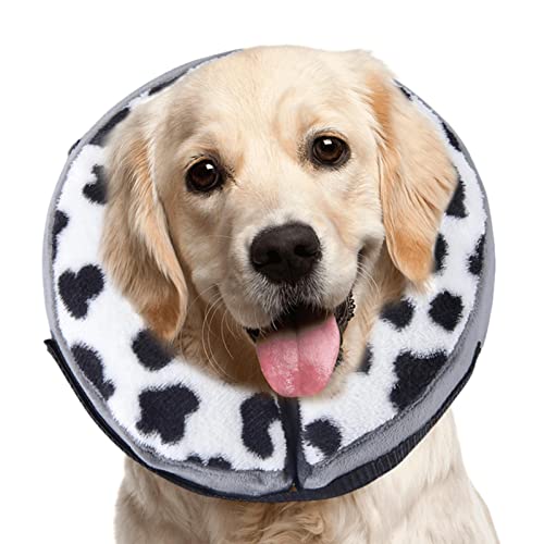 Aufblasbares Hundehalsband, Schutzkragen mit gesprenkeltem Muster, Hundekegel nach Operationen, weiches schützendes Erholungshalsband, Erholungshalsband, verstellbares E-Halsband, Pologmase von pologmase