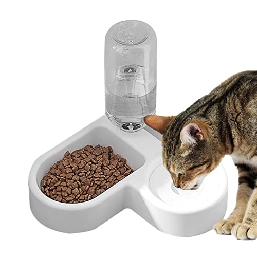 pologmase Katzenfutternapf | Automatischer Futterspender für Haustiere | Leicht zu reinigendes Haustierzubehör, automatische Wasserversorgung, geeignet für kleine, mittelgroße Hunde und Katzen von pologmase