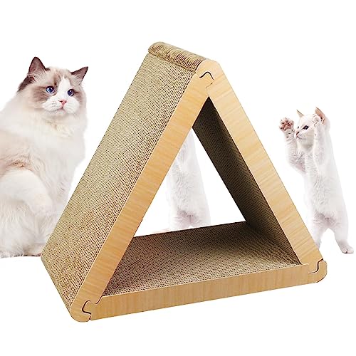 Katzenkratzer - Gewelltes 6-seitiges dreieckiges Kratzpad | Katzenspielzeug-Heimdekoration für Kätzchennest, Balkon, Wohnzimmer, Schlafzimmer, Spielzimmer Pologmase von pologmase