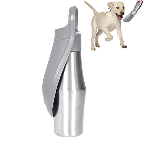 pologmase Hunde-Wasserflasche, tragbarer Hunde-Wasserflaschenspender, Hunde-Reise-Wasserflasche, 765 ml, Edelstahl, auslaufsichere Wasserflasche für Hunde unterwegs, perfekt für Reisen, Spaziergänge von pologmase