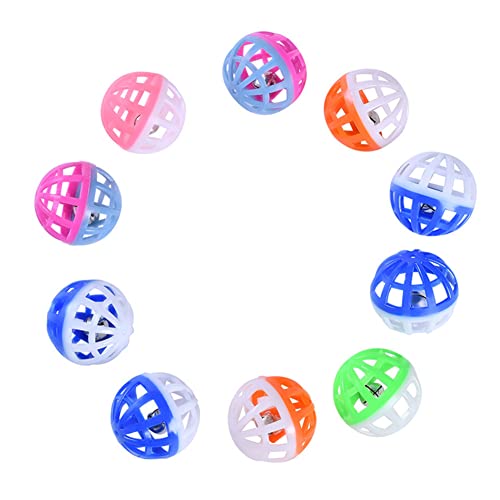 pologmase Hundespielzeugball,10 Stück Laute Kätzchen-Spielzeugbälle mit Glocke | Leichtes, interaktives Haustierjagd-Rasselspielzeug zum Trainieren und Spielen von pologmase