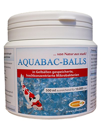 pondovit Aquabac Balls 500 ml in Gelbällen gespeicherte Mikrobakterien Teich Filter hochkonzentrierte Starter- und Filterbakterien, Koi von pondovit