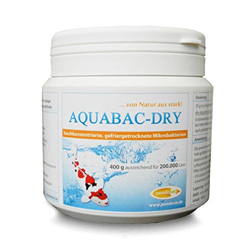 pondovit Aquabac-Dry - hochkonzentrierte Starterbakterien, Filterbakterien,Koi, Teich, 400 g von pondovit