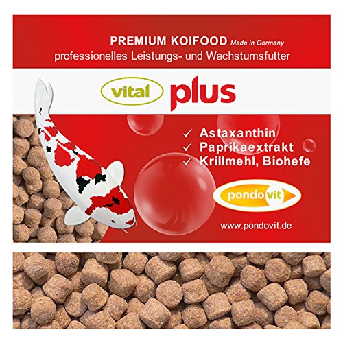 pondovit vital Plus Premium Koifutter 1 kg / 6 mm Wachstumsfutter, Made in Germany von pondovit