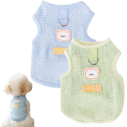 2-teiliges Hunde-Shirt-Set, ärmellos, mit D-Ring, niedlichem Bärenkopf-Patch und Baby-Aufdruck, Welpen-Shirt, weicher elastischer Stoff, Haustierkleidung für kleine Hunde und Katzen (2 Stück, B, XXL) 2-teiliges Hunde-Shirt-Set, ärmellos, mit D-Ring, niedlichem Bärenkopf-Patch und Baby-Aufdruck, Welpen-Shirt, weicher elastischer Stoff, Haustierkleidung für kleine Hunde und Katzen (2 Stück, B, XXL) von popona