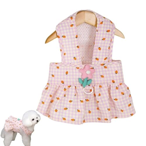 Hundekleid mit Erdbeermuster, Blumendekoration, verstellbarer Klettverschluss, kariert, Katzenkleider, Haustierkleid für kleine Hunde, Welpen, Chihuahuas, Yorkies, Hundekleider für Mädchen (Rosa, M) Hundekleid mit Erdbeermuster, Blumendekoration, verstellbarer Klettverschluss, kariert, Katzenkleider, Haustierkleid für kleine Hunde, Welpen, Chihuahuas, Yorkies, Hundekleider für Mädchen (Rosa, M) von popona