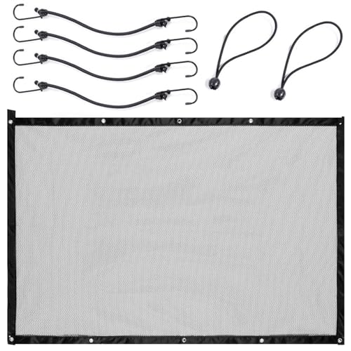 poraceous Auto Hundenetz Sicherheitsnetz, Trennnetz Zwischen Haustier & Autofahrer, Verstellbare Auto Isolationsbarriere, Gepäcknetz Auto für Haustierschutz, für Meisten Fahrzeugtypen(115 x 62 cm) von poraceous