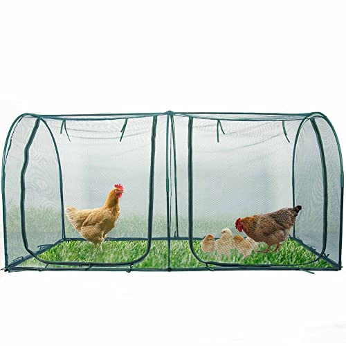 porayhut Tragbarer Hühnerstall, begehbares Geflügelhaus, Gartennetz für den Außenbereich, einfach zu montierendes Kleintiergehege zum Schutz von Haustier und Pflanzen, mit Metallrahmen und 10 Heringen porayhut Tragbarer Hühnerstall, begehbares Geflügelhaus, Gartennetz für den Außenbereich, einfach zu montierendes Kleintiergehege zum Schutz von Haustier und Pflanzen, mit Metallrahmen und 10 Heringen von porayhut