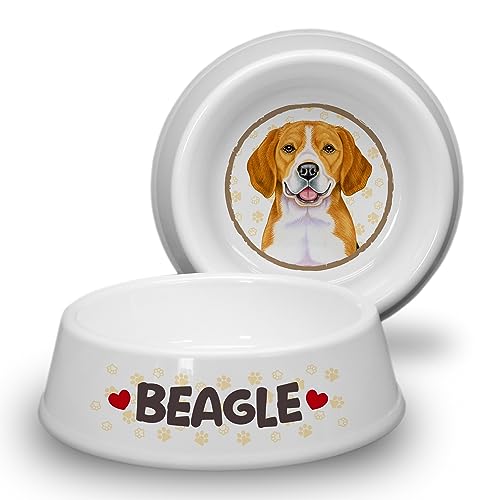 Beagle - Hundenapf Ø 21cm. Rutschfester Futternapf/Trinknapf für mittlere Hunderassen. Fressnapf, Wasserschale, Haustierschüssel auch für Leckereien geeignet. Praktisch, Robust und Langlebig. von power gift