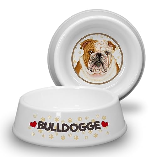 Bulldogge - Hundenapf Ø 21cm. Rutschfester Futternapf/Trinknapf für mittlere Hunderassen. Fressnapf, Wasserschale, Haustierschüssel auch für Leckereien geeignet. Praktisch, Robust und Langlebig. von power gift