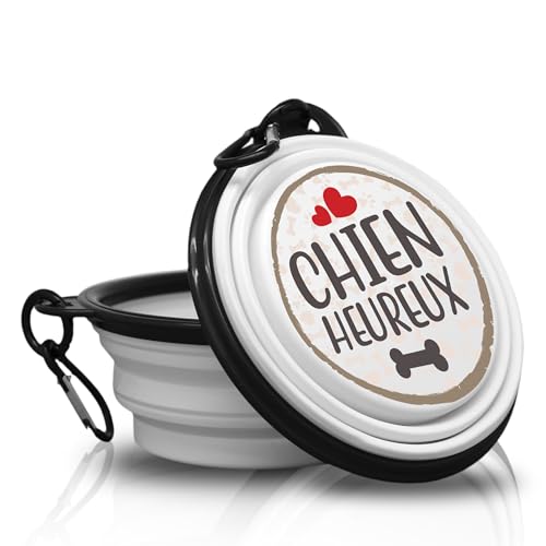 Chien heureux - Falt und Tragbarer Hundenapf mit Karabiner für Spaziergänge mit deinen Vierbeiner. Handlich, leicht und vor allem Praktisch. Chien heureux - Falt und Tragbarer Hundenapf mit Karabiner für Spaziergänge mit deinen Vierbeiner. Handlich, leicht und vor allem Praktisch. von power gift
