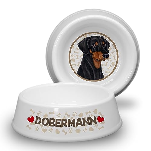 Dobermann - Hundenapf Ø 21cm. Rutschfester Futternapf/Trinknapf für mittlere Hunderassen. Fressnapf, Wasserschale, Haustierschüssel auch für Leckereien geeignet. Praktisch, Robust und Langlebig. von power gift
