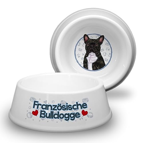 FRANZÖSISCHE Bulldogge SCHWARZ - Hundenapf Ø 18cm. Rutschfester Futternapf Trinknapf für kleine Hunderassen. Fressnapf, Wasserschale, Haustierschüssel auch für Leckereien geeignet. von power gift