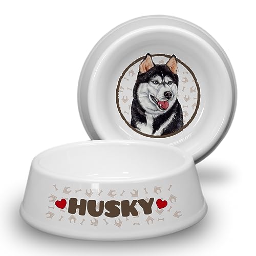 Husky - Hundenapf Ø 21cm. Rutschfester Futternapf/Trinknapf für mittlere Hunderassen. Fressnapf, Wasserschale, Haustierschüssel auch für Leckereien geeignet. Praktisch, Robust und Langlebig. von power gift